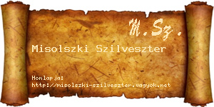 Misolszki Szilveszter névjegykártya